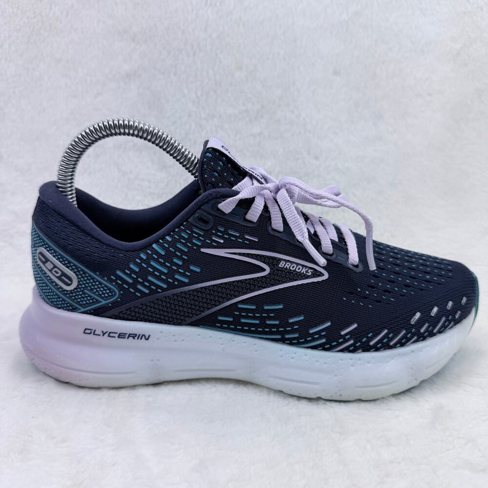 Brooks Glycerin 20 Womens Blue Purple Neutral Running Shoes Size 6.5 US Sneakers